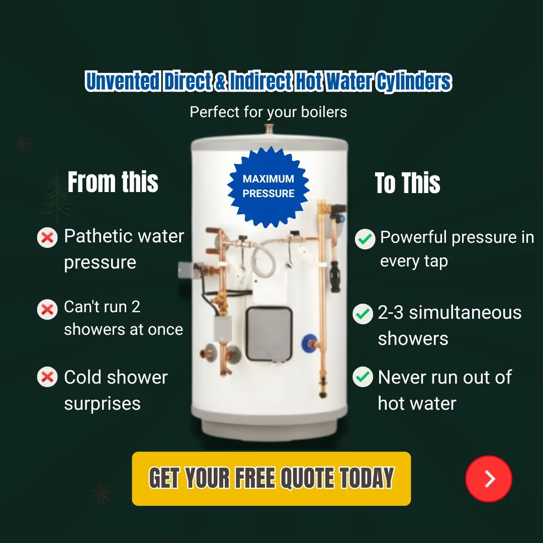 Unvented hot water cylinder installation offer